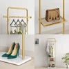 Metal Gold Coat Rack Entryway Corner Stand Hat Coat Hanger with Marble Base Heavy Duty 5