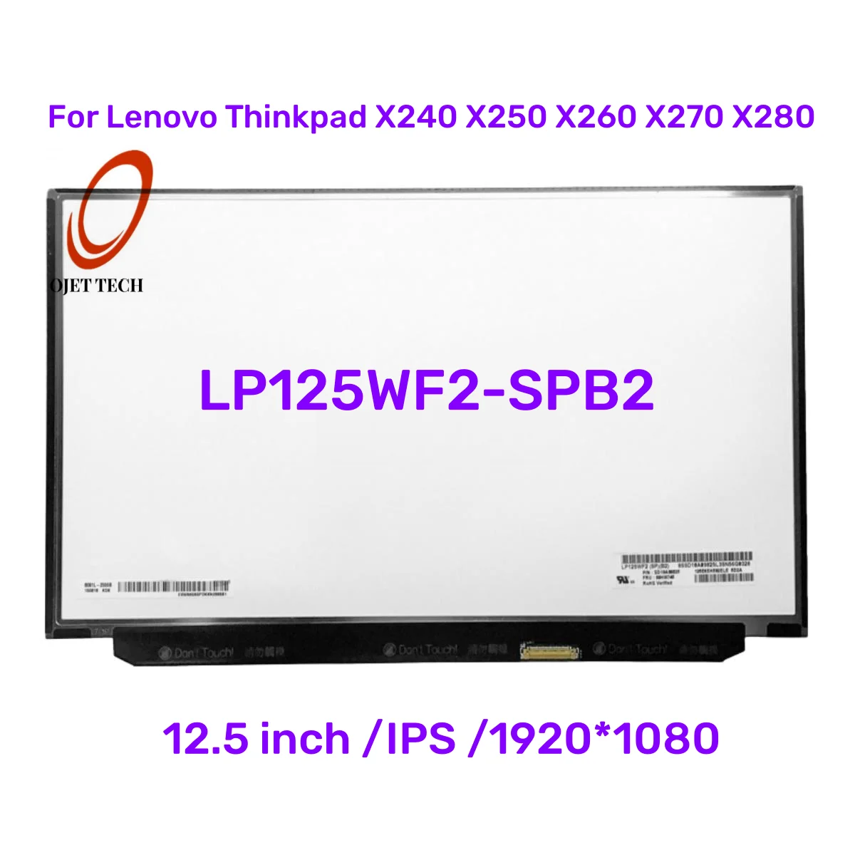 Tela Lcd para Lenovo Thinkpad Lp125wf2 sp b2 Lp125wf2-spb2 b1 Edp 1920×1080 Ips para X240 x 250x260x270x280