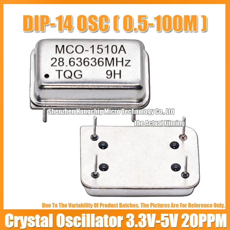 2PCS DIP-14 28.63636M 28.63636MHZ Rectangular Full Size Active Crystal Oscillator 3.3V-5V-Compatible 15PF 20PPM