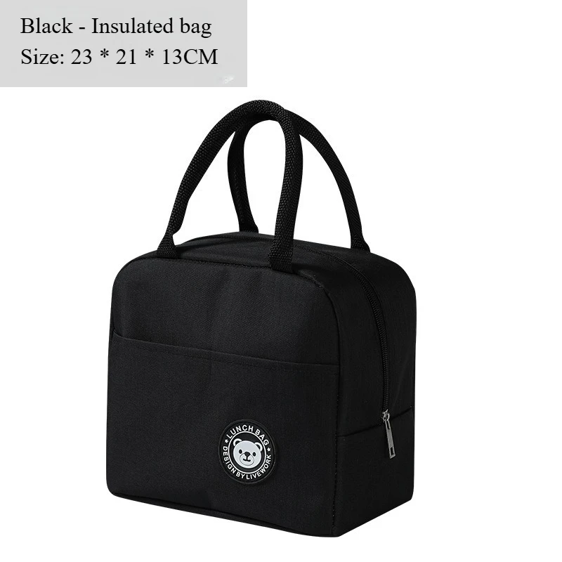 Spacious Waterproof and Oil-Resistant Tote with Insulated Lunch Bag