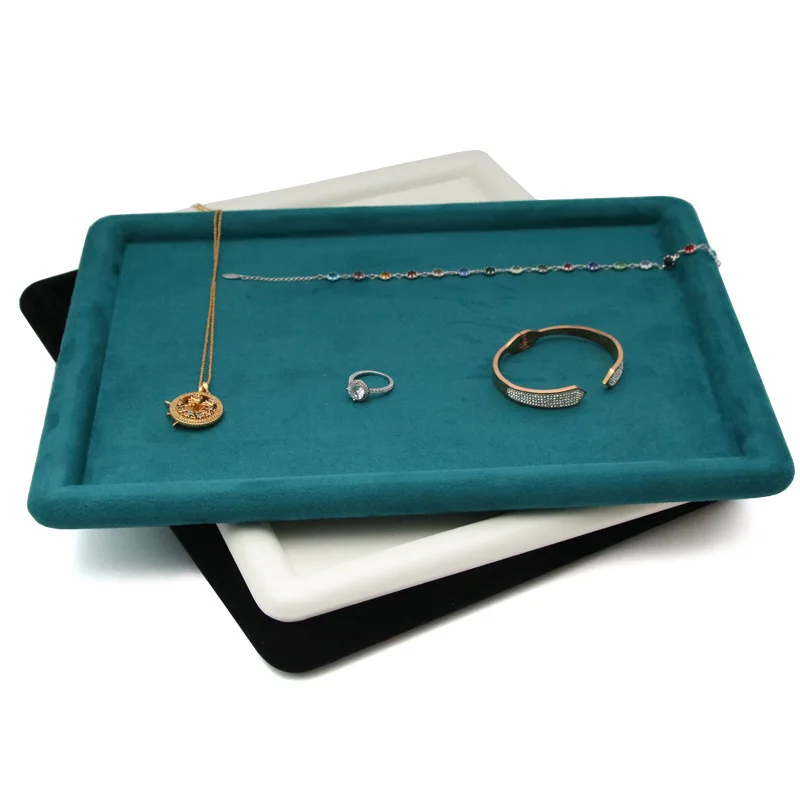 Jewelry Storage Tray Velvet Earrings Ring Necklace Pendant Bracelet Organizer Holder Box Jewelry Display Storage Trays
