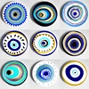 Turkey Blue Evil Eye Painting Wall Haning Plate Handmade Decorative Plate Bohemian Art Plate Unique Home Bar Living Room Decorat 1