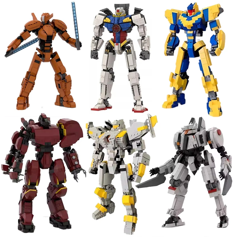 Bricklink MOC 퍼시픽 메카 영화 테크니컬 로봇 세트, 액션 피규어, 기계식 전사, 크리에이티브 빌딩 블록, 어린이 장난감 선물