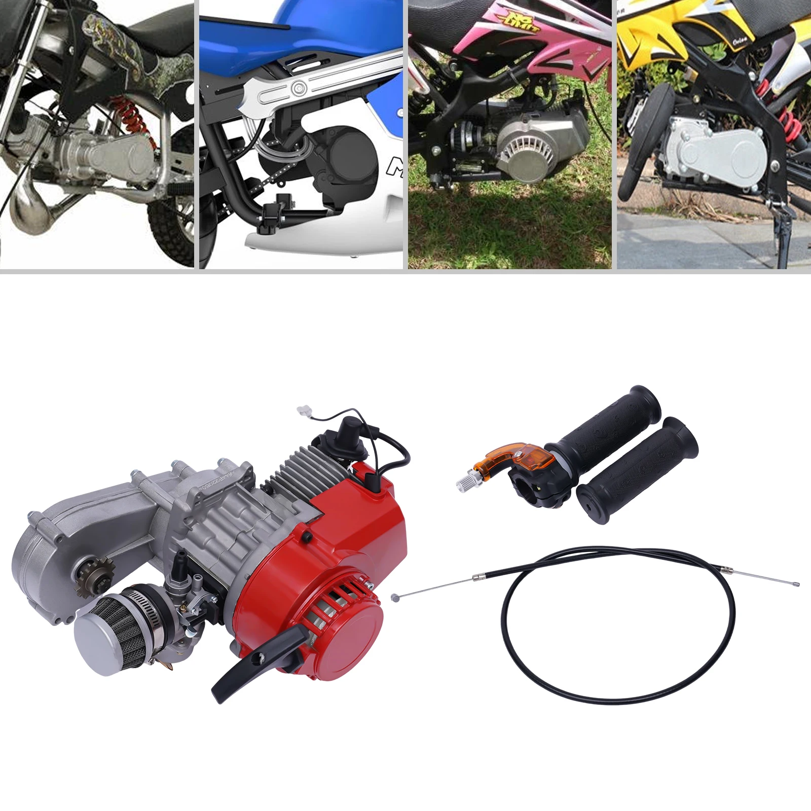 

47/49/50CC 2 Stroke Racing Engine Motor Pull Start For Mini Dirt Bike Quad ATV Pocket Bike Mini Dirt Bike Mini Motor