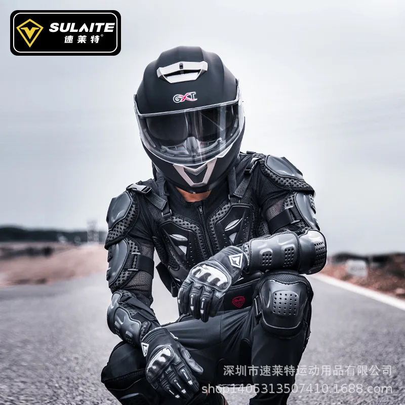 SULAITE Motorcycle Body Armor Full Body Racing Moto Jacket Neck Protection Men Suit Riding Motorbike Protection Protector motorcycle armor motorcycle body armor body protector