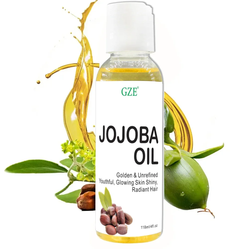 Hair Oil GZE Organic Jojoba Oil Pure Moisturizing Oil for Face Hair Skin Nails Natural Cold Pressed Hexane Free Carrier Oil