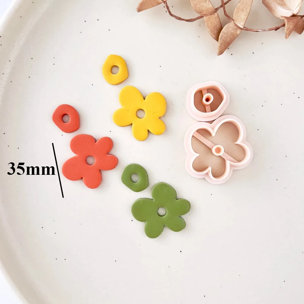 Lily Shape Polymer Clay Cutters Boho Flower Clay Earring Molds Sharp 3D Printed Moulds for Jewelry Pendant Necklace Making with polymer clay cutter