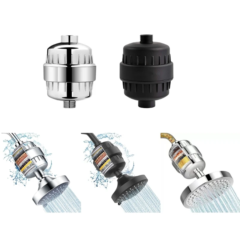 

Upgraded Shower Filter Head Combo High Output Water Softener Shower Head set Dropship