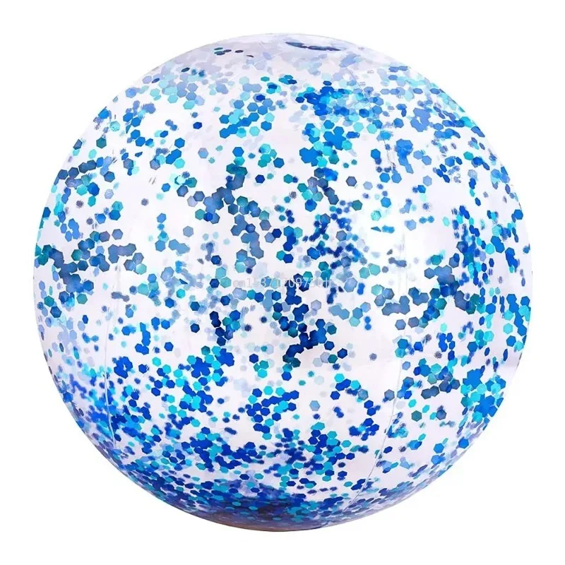 40/60cm Inflatable Glitter Beach Ball Summer Water Ball Sequin Beach Balls for Summer Swimming Pool Party Toys for Kids Adult 4