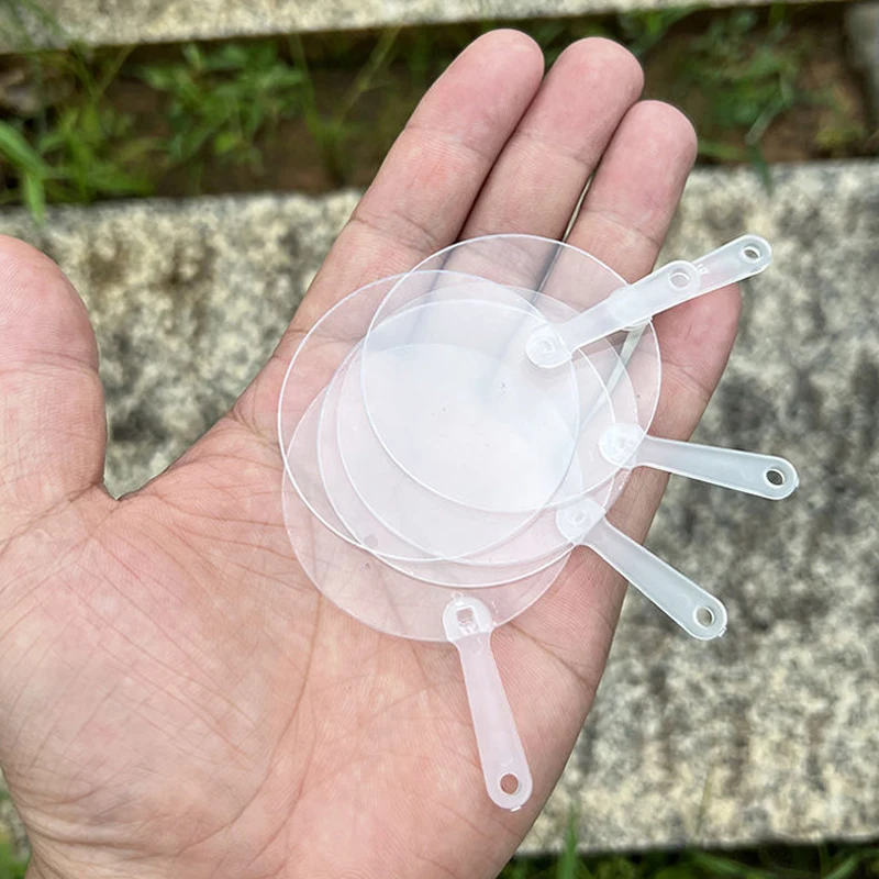 Mini Fan 50Pcs 5cm Transparent Blank Child Kids DIY Art Wedding Birthday Party Favors Handmade Gift