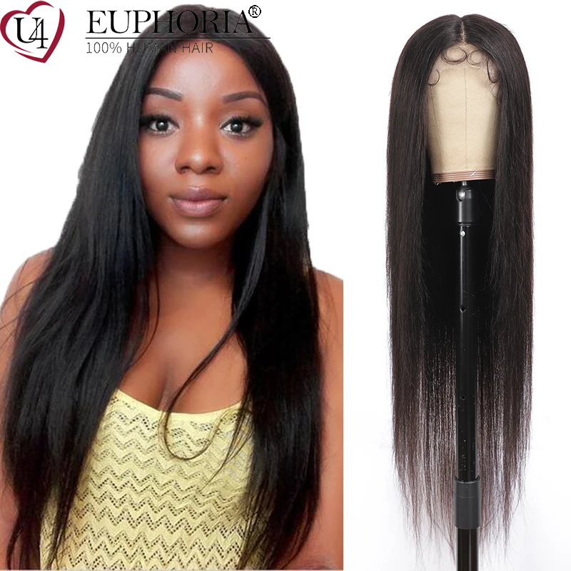 

Natural Color 13x4x1 T part Wig Brazilian Remy Human Hair Lace Closure Wigs Pre-plucked 150% Density Lace Part Wig EUPHORIA