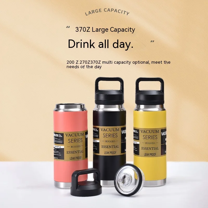 

Insulation Cup Large Capacity Portable Mountaineering Water Bottle 304 Stainless Steel Outdoor Cycling Bottle Lock Shaped