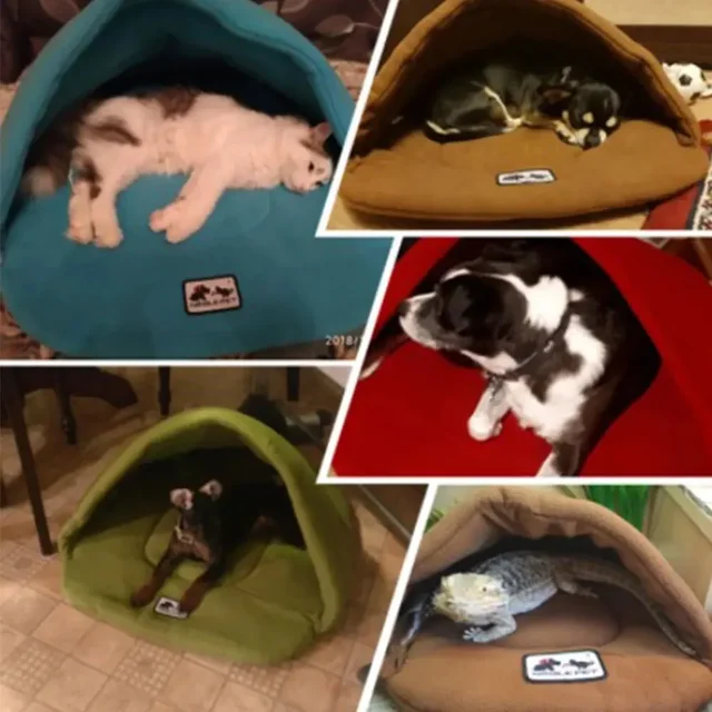 Warm fleece pet sleeping bag pet kennel dog kennel cat kennel rabbit kennel large kennel pet house sleeping mat kennel Pet nest 3