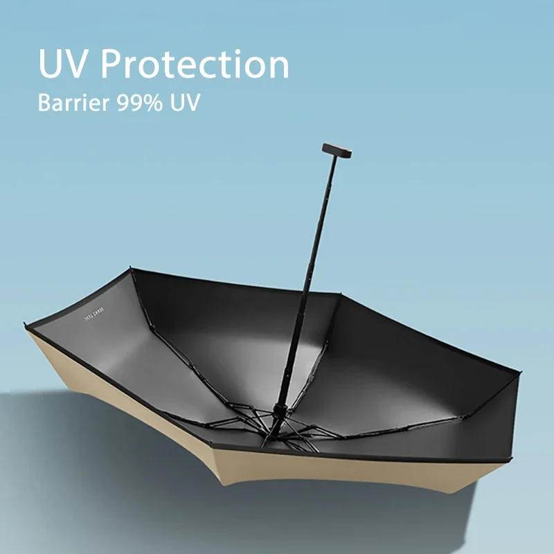 Pocket Flat Mini Umbrella Girls Portable Six Folding Umbrella for Women Anti UV Parasol Travel Sun Shade