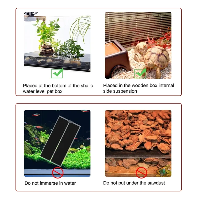 Reptiles Heating Hot Pad Adjustable Temperature Controller Incubator Mat Tools Terrarium Thermal Mat 5-45W Climbing Pet 3