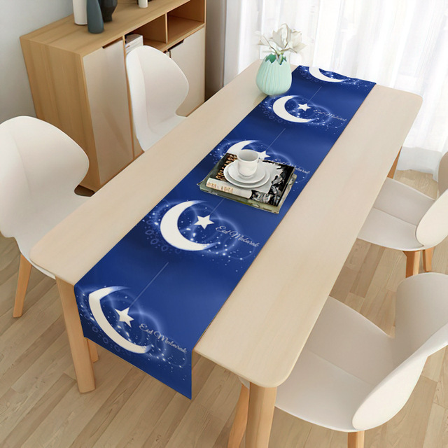 Eid al-Fitr Muslim Eid Decoration Tablecloth Moon Festival Home Long Tablecloth Placemat Mubarak Decorative Tablecloth