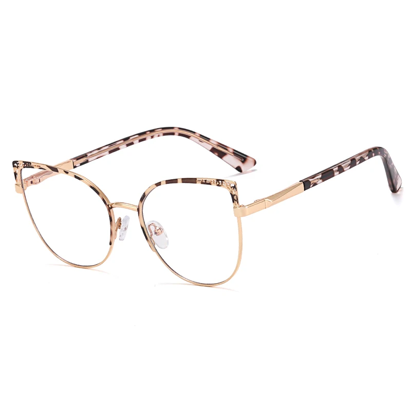 Hotony Blue Light Blocking Glasses Frame New Hot Women Fashion Alloy Eyeglasses Optical UV400 Prescription Female Spectacles 6