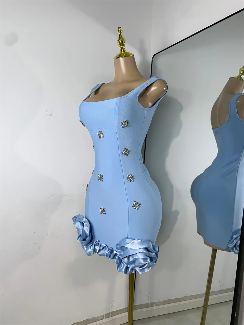 New Trendy Women Glitter Rhinestones Bandage Mini Dress Elegant Evening  Party Celebrity Birthday Gowns Night Club Outfit Vestido - AliExpress  200000345