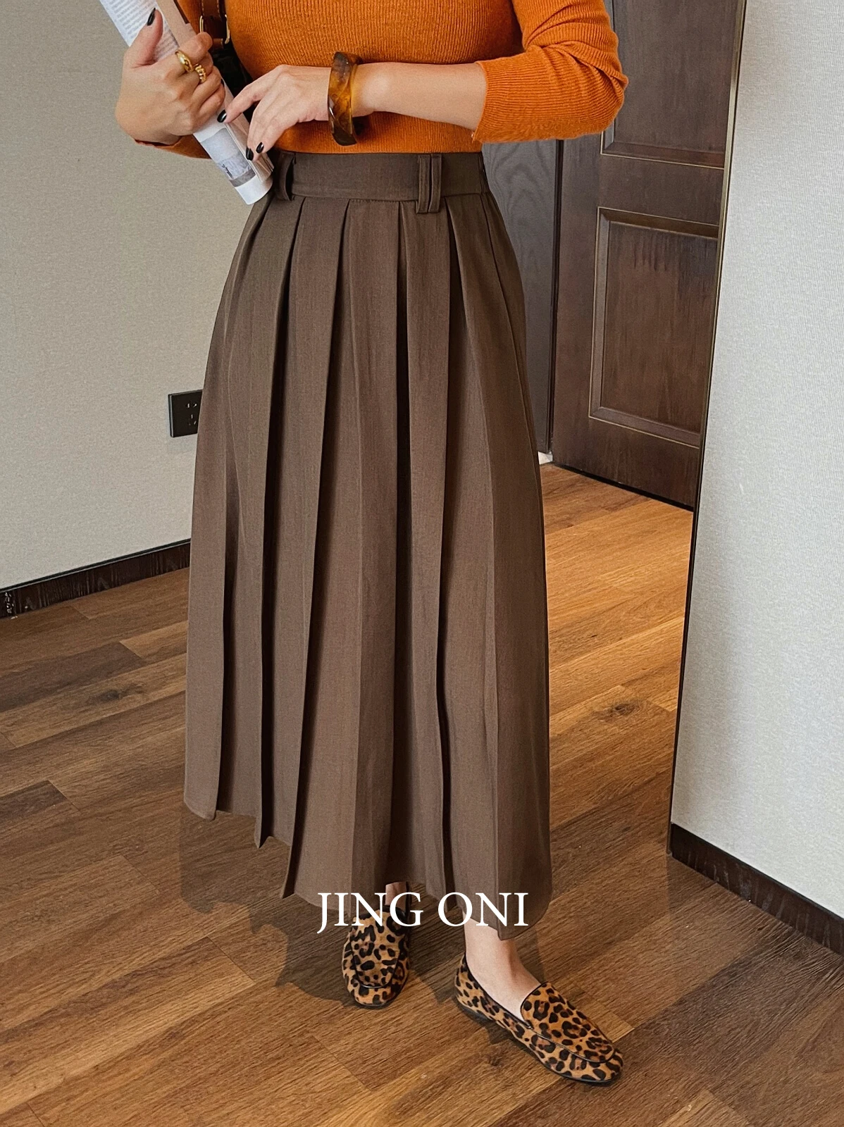 Pleated Skirts Long Y2k Woman Clothing 2023 Fashion Korean Style Vintage Autumn Tulle Cargo Cankant Brown Elegant Wrap Gothic коляска 2 в 1 tutis mimi style galaxy brown metallic