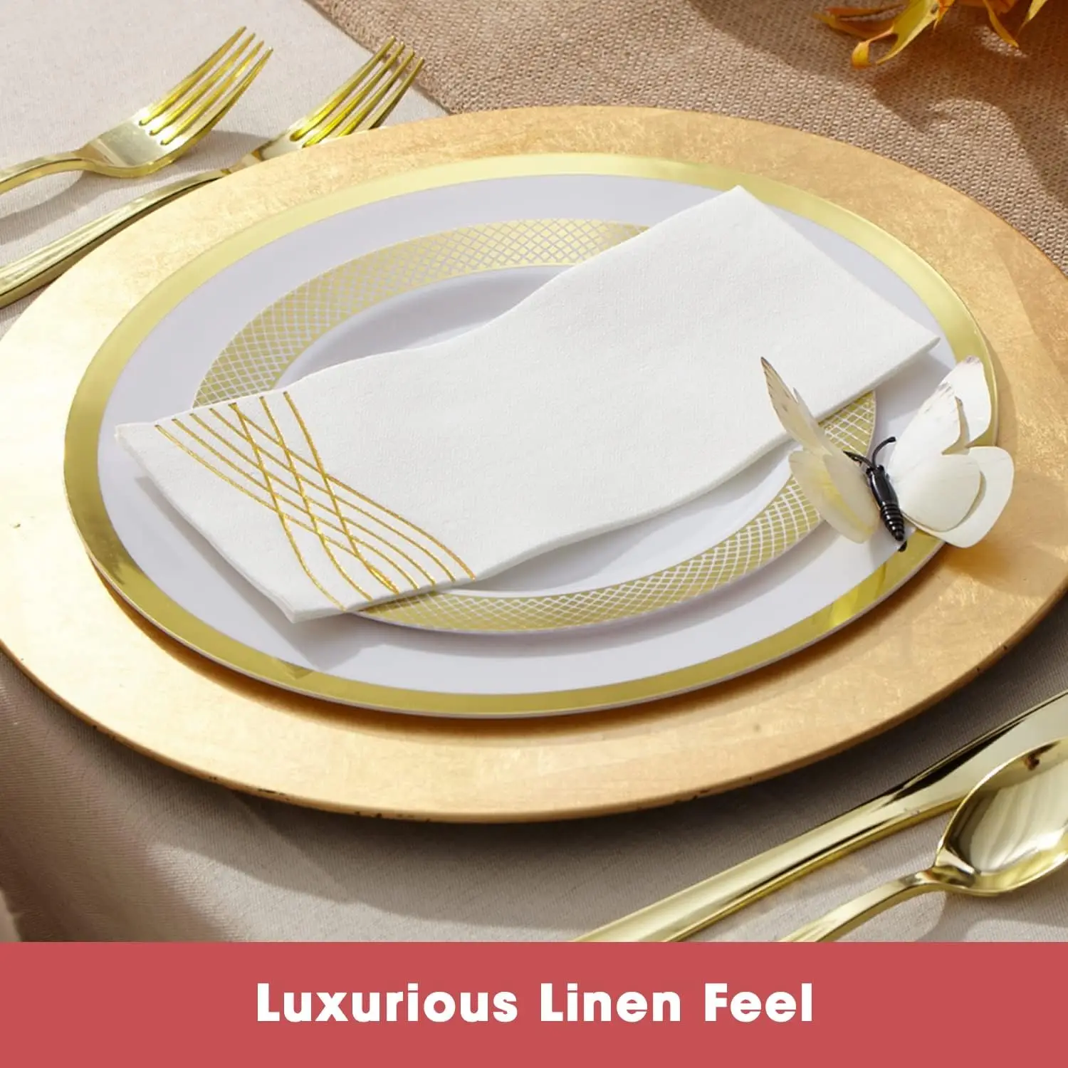 100PCS Metallic Foil Paper Napkins For Wedding Party Dinner