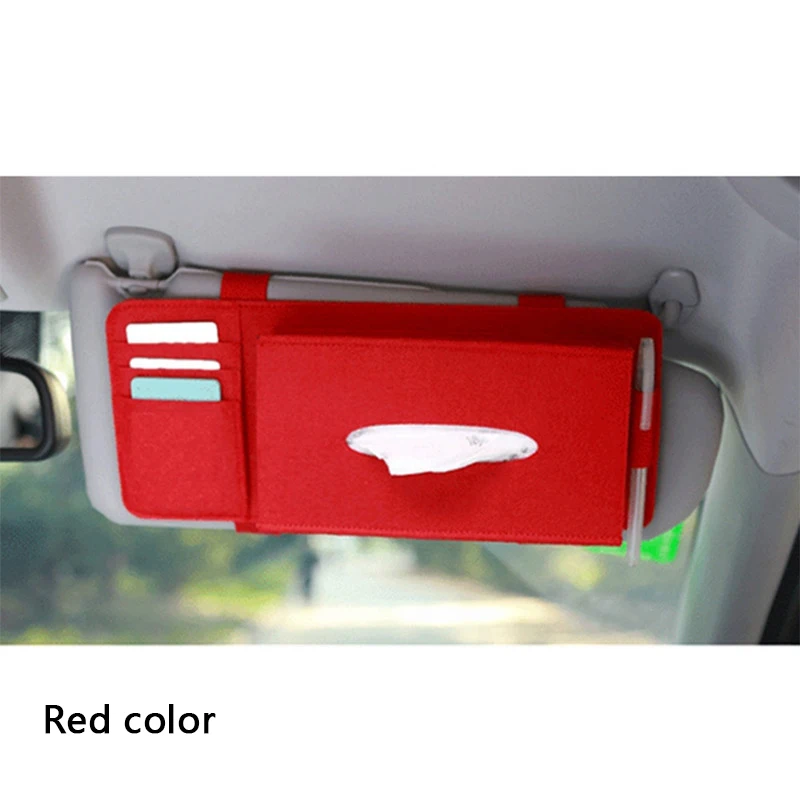 Creative Car Sunshade Tissue Box Paper Towel Bag Multi-Function Felt Car Hanging Seat Interior Storage Box Supplies car tissue holder tissue box tissue bag car interior accessories
