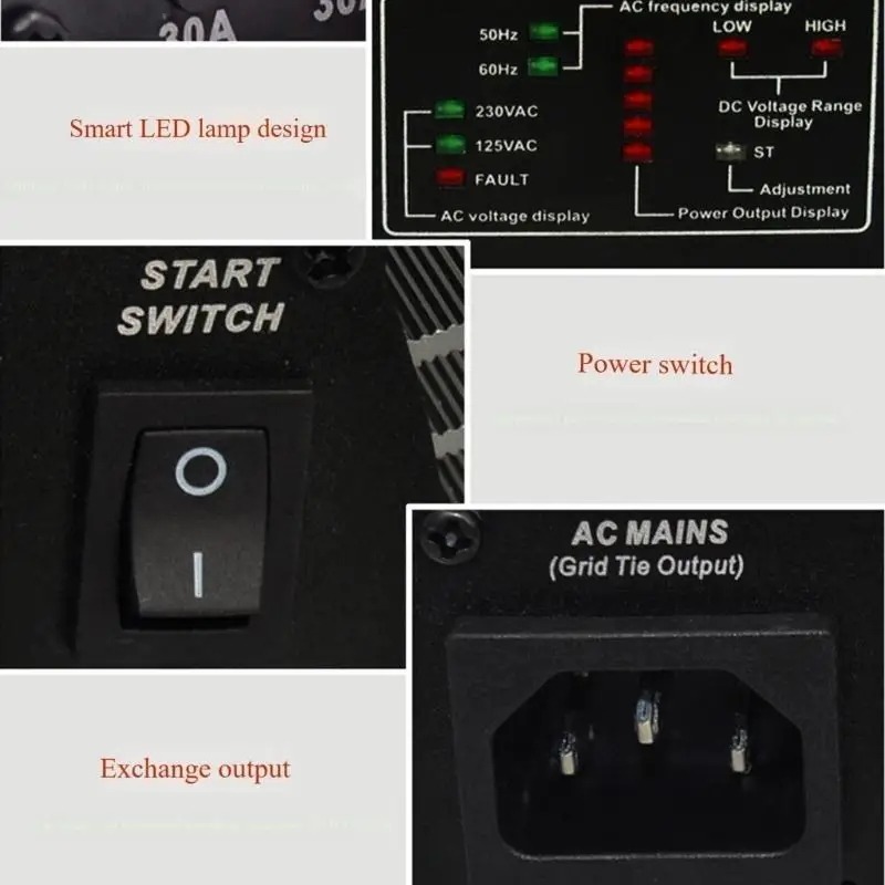 R9UF 고출력 600W 태양광 인버터 넓은 전압 입력 22-60V MPPT 사인파 소형 인버터 설치가 용이함