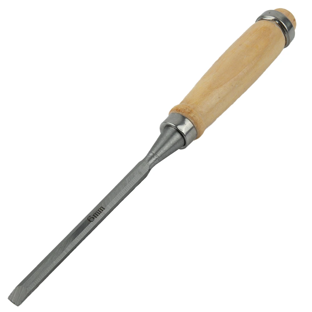 

1pc Woodworking Chisel Carbon Steel Woodcut Sculpture Flat Chisel Wood Carve Woodworking Hand Tool For Carpenter 6/12/18/24mm