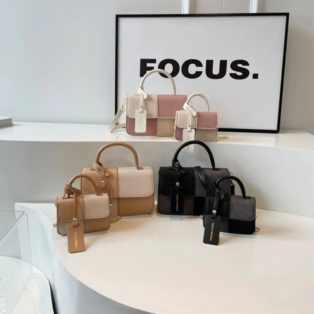 

Decorative Chain Crossbody Bag New Solid Color Mini Coin Purse PU Leather Evening Bag Women