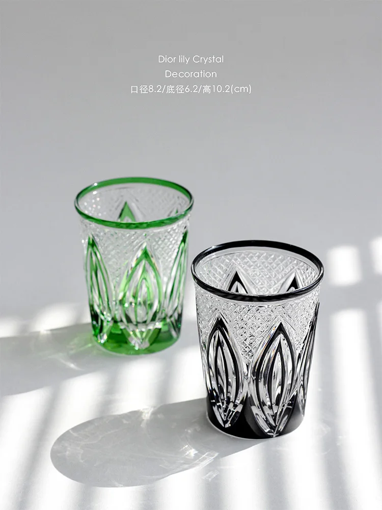 

Home Linglan Crystal Glasses Glass Cup Girls' Home Water Cup Transparent Juice Cup Color