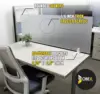 Frosted Acrylic Desk Mounted Privacy Panel, 12"", Aluminum 4