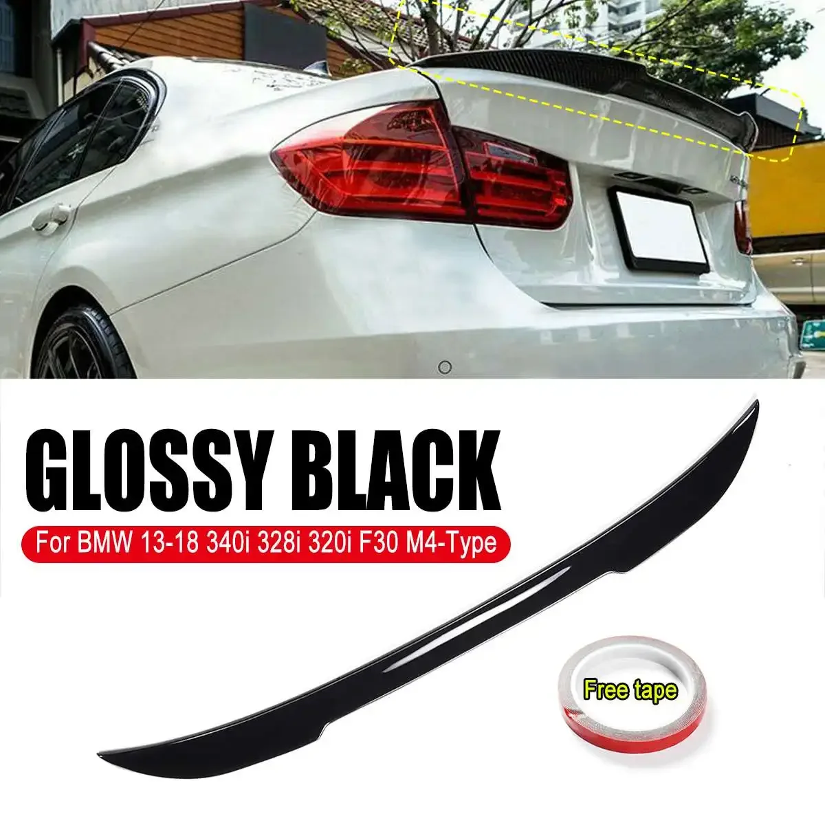 

Задний спойлер из глянцевого черного/углеродного волокна для BMW F30 340i 328i 320i M4-Type 2013-2018 задний спойлер для багажника