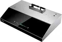 30"Under Cabinet Range Hood,  Range Hood with 4 Speed Fan, Black Stainless Steel & Tempered Glass R 1