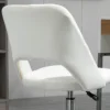 Ergonomic Velvet Armless Computer Swivel Upholstered Chair W/ Open Back White 5