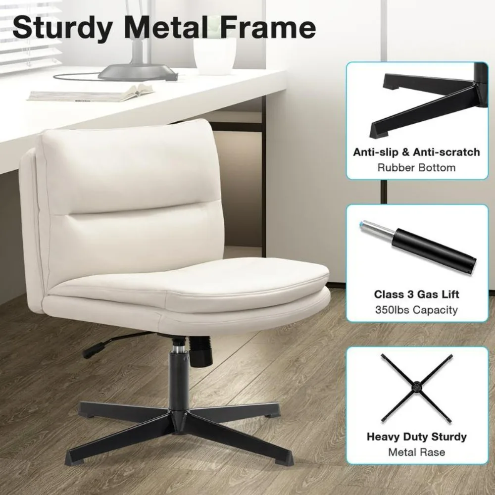 

Офисное кресло без подлокотников с утолщенной подушкой из искусственной кожи