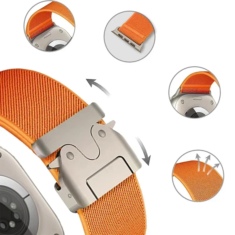 Parachute Straps For Apple Watch ultra 2 Band 49mm 45mm 46mm 44mm 42mm 40mm 41mm correa Bracelet IWatch Series 10 9 8 7 6 3 SE
