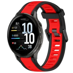 Soft Silicone Wristband Strap - 18mm, 20mm, 22mm - Garmin Venu 4 45mm (Black red)