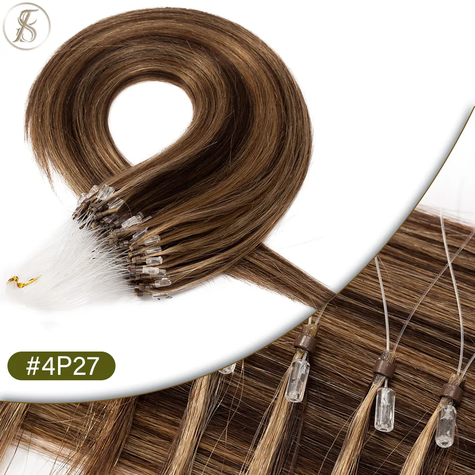 TESS Micro Loop Natürliche Haarverlängerungen Echthaar Mikroring 0,5 g/Strang Micro Link 22 Zoll 100 Stück Keratin Kapsel Glattes Haar – Detail 17