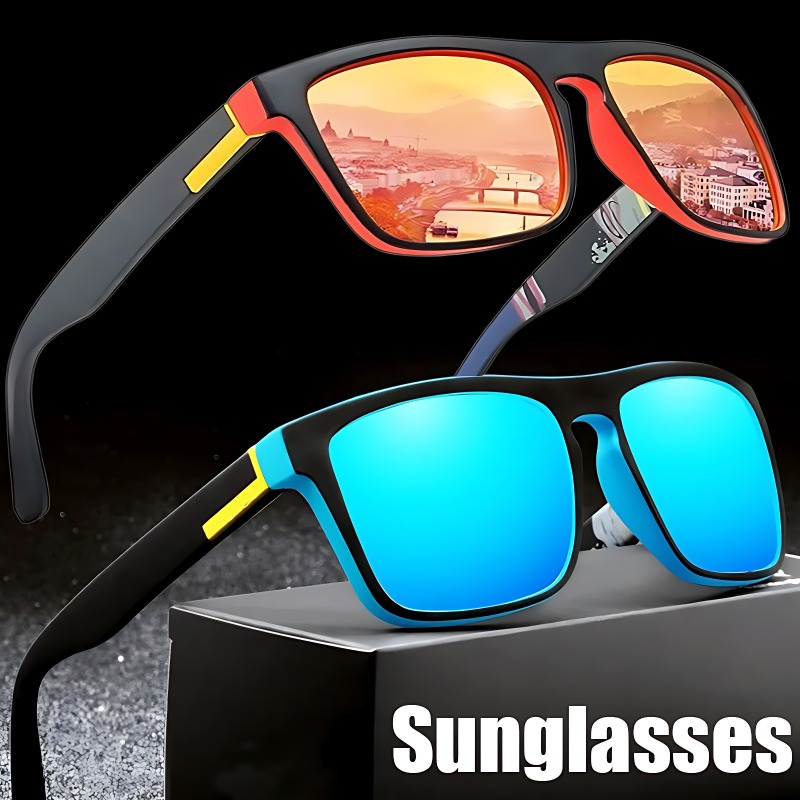 New Fashion Guy's Sun Glasses Polarized Sunglasses Men Classic Design Mirror Square Ladies Sun Glasses Women Motorcycle Glasses