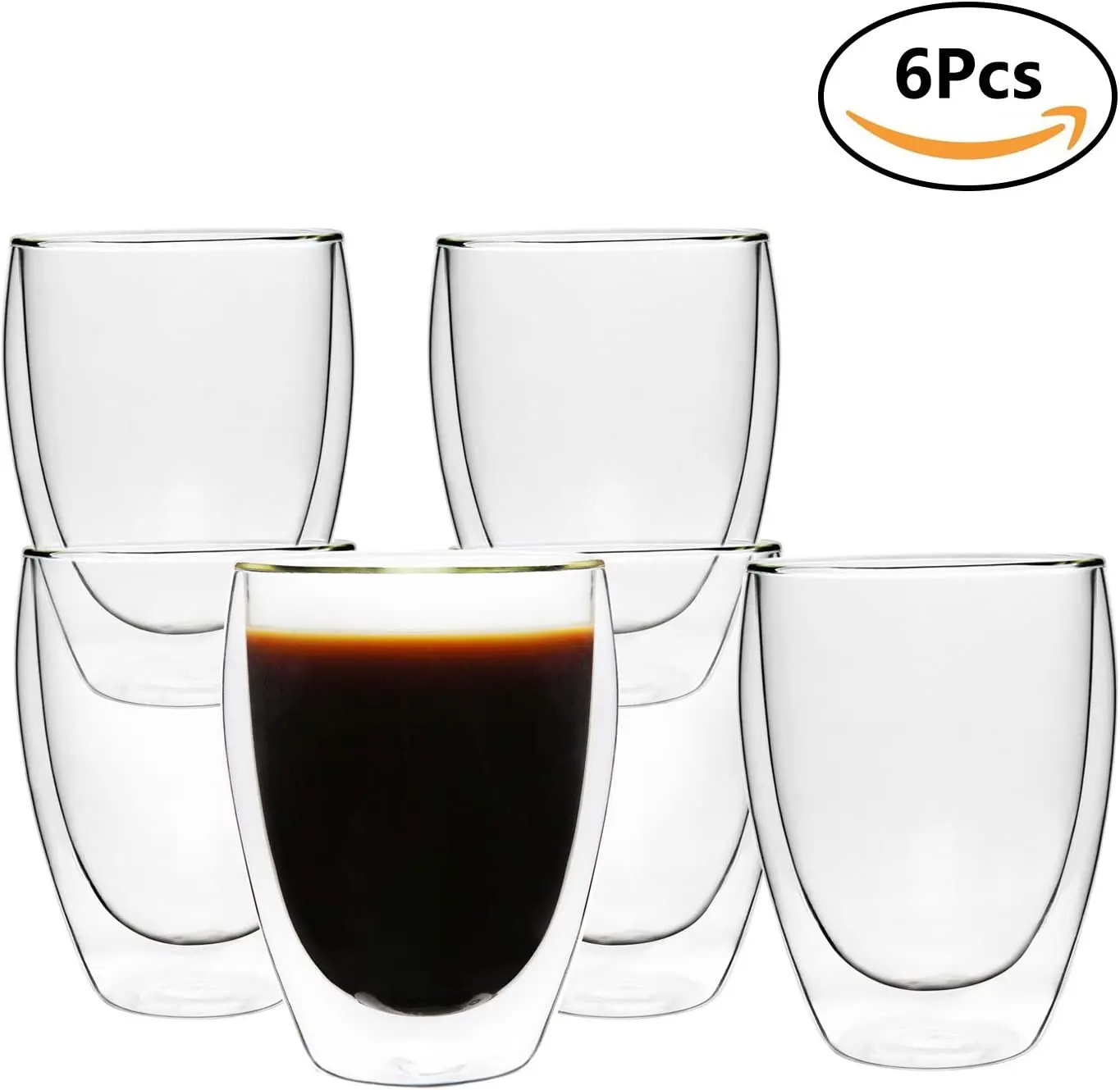 1pc, Double Wall Glass Cups, Insulated Espresso Mugs Glasses For Tea,  Espresso Coffee, Latte, Cappuccino, Cafe, , Milk, Heat Resistant Glasses,  Summer Winter Drinkware