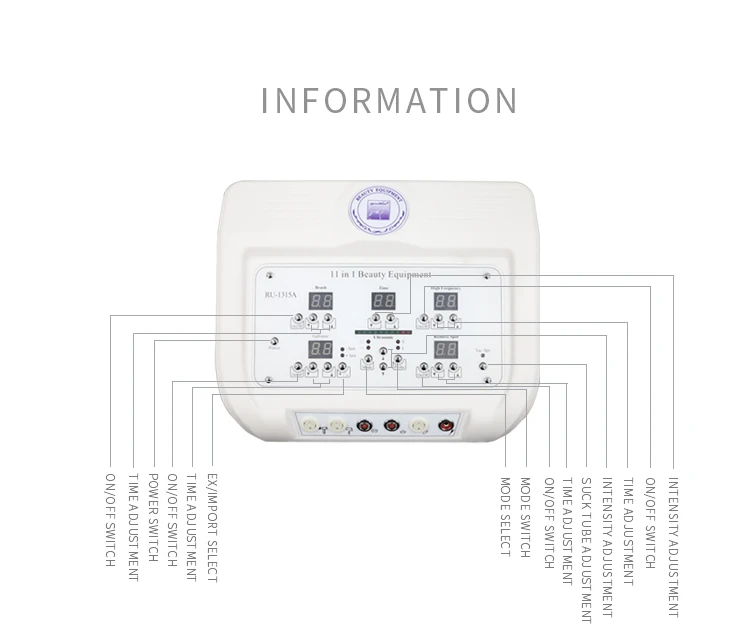Upgrade your clinic with this 11-in-1 multifunction facial machine featuring ultrasound, galvanic, high frequency, vacuum suction, ozone therapy, and skin analysis tools. Designed for deep cleansing, anti-aging, and professional skin rejuvenation treatments. 11-in-1 Professional Multifunction Facial Machine For Estheticians