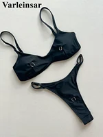 Metal Ring Mini Micro Thong Bikini Women Swimwear Female Swimsuit Two-pieces Bikini set Padded Bather Bathing Suit Swim V7513