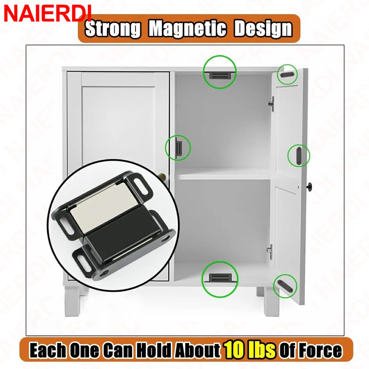 naierdi black magnetic door catchcabinet catch aco inoxidavel 04