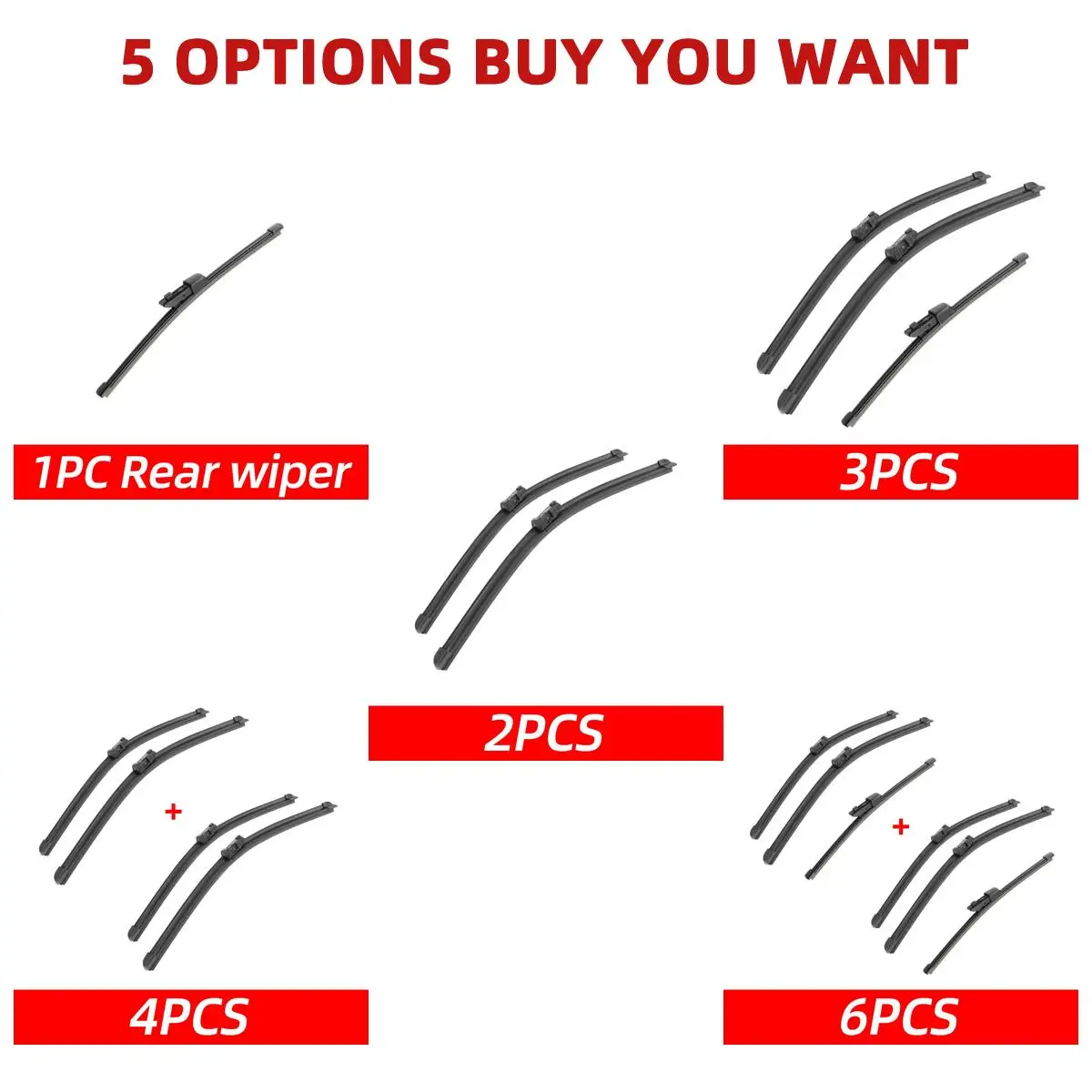1/2/3/4/6PCS Car Wiper For SKODA Yeti 2009-2019 Front Rear Wiper Blades Brushes Auto Accessories 2013 2014 2015 2016 2017 2018 3