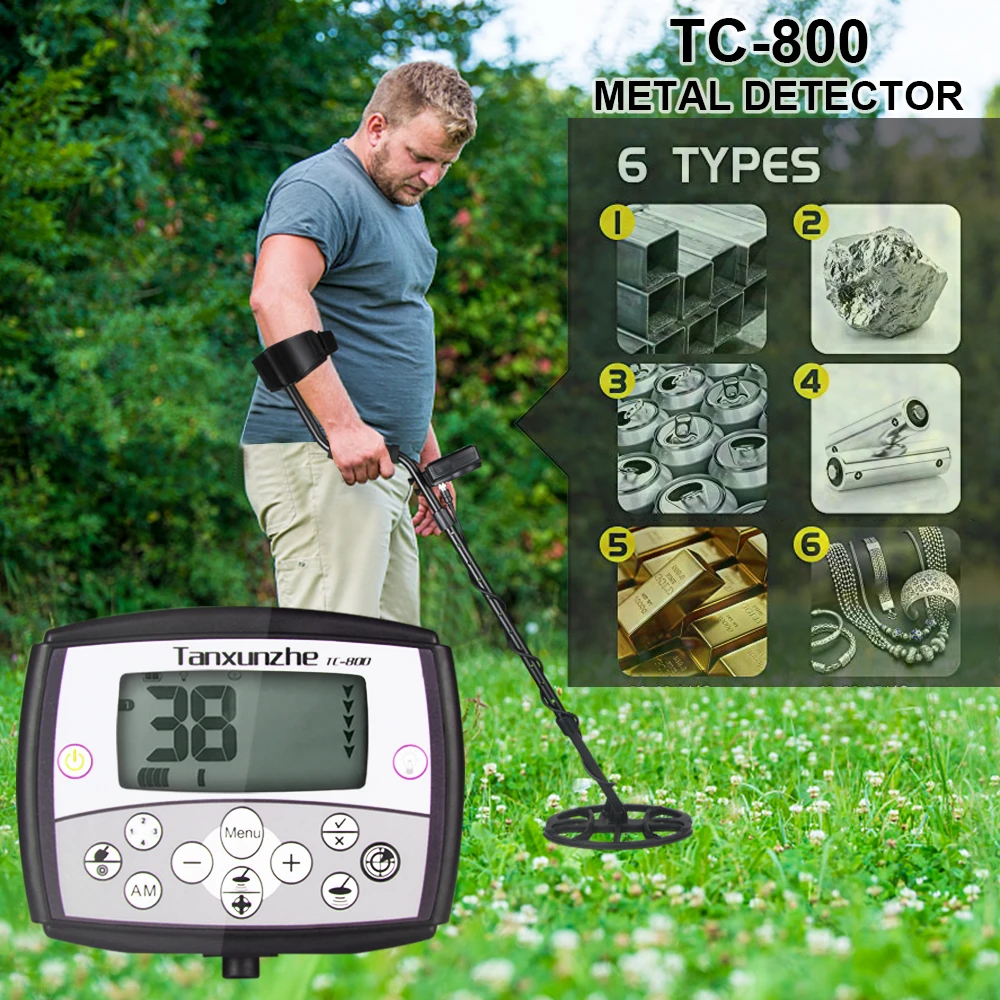 Tc800 Multifrequency Metal Detector 11 Inch Underground Depth Search