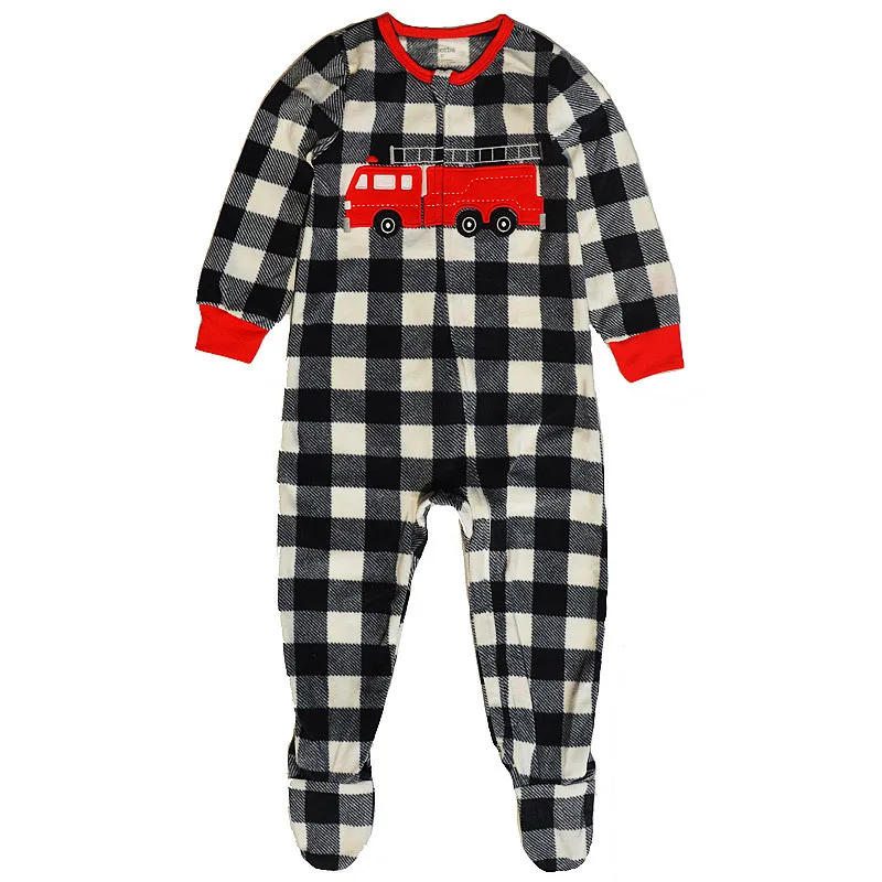 Autumn and winter children's one-piece polar fleece footed one-piece suit boys and girls pajamas baby romper plus romper home cl