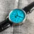 Corgeut männer Automatische Uhr 42mm Tag Datum Monat Kalender Blau Zifferblatt Mechanische Armbanduhr Tag/Nacht Lederband glas Zurück