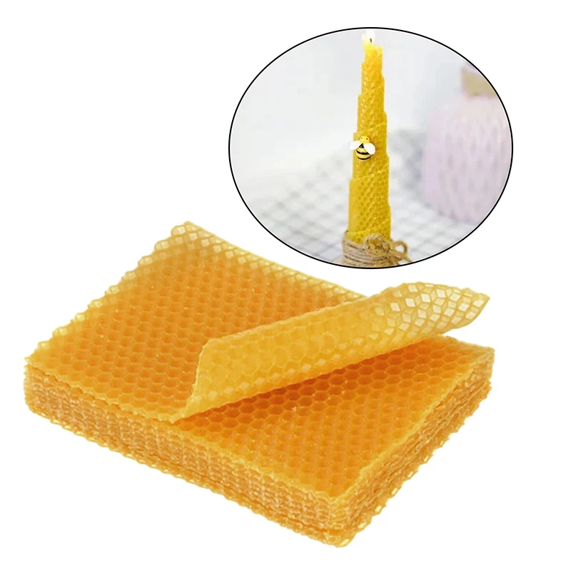 10Pcs DIY Yellow Honeycomb Foundation Bee Hive Wax Frames Beekeeping Equipment Sheet Beekeeping Tools