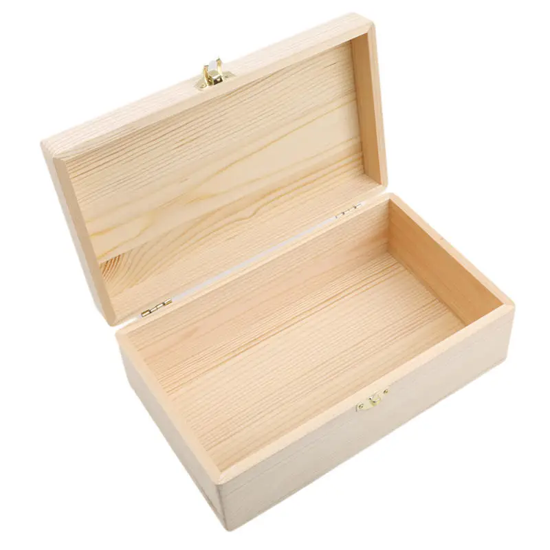 Description Picture 3 of itemRectangular Wooden Storage Box Buckle Hinged Boxes Wooden Gift Box Gift Packing Jewelry Case Box Home Sundries Storage Box