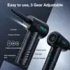 Compressed Air Duster 100000RPM Cordless Air Blower for Keyboard Cleaner 3 Speed Electric Air Duster with LED Light Rechargeable 5