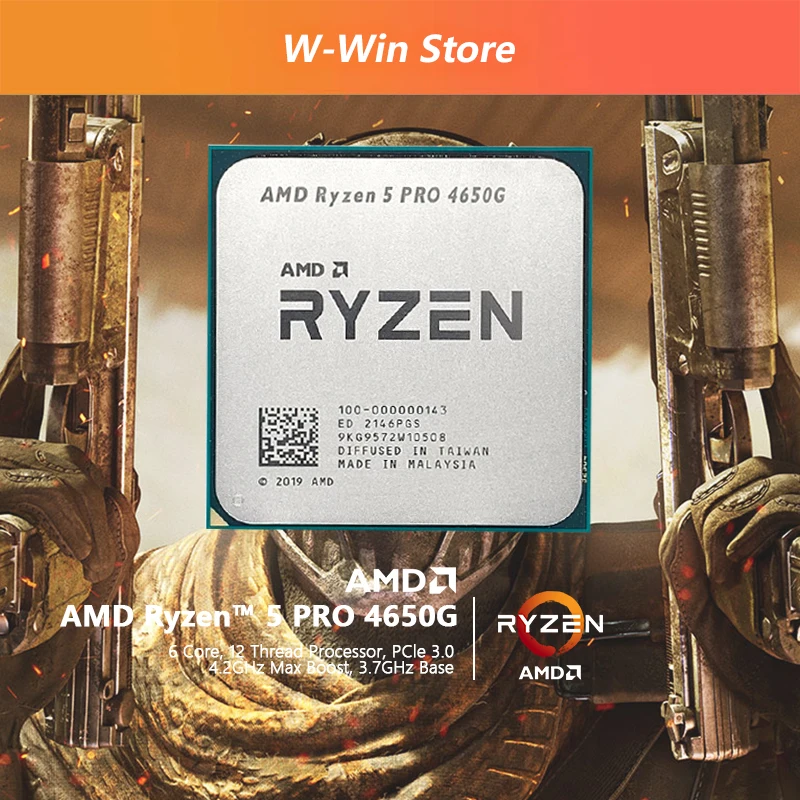 Процессор AMD Ryzen 5 PRO 4650G R5 3 7 ГГц шестиядерный двенадцатипоточный 65 Вт ЦПУ